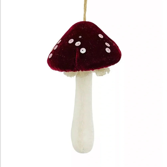 Midnight Magic Red Velvet Mushroom Christmas Ornament, NWT - Picture 3 of 8